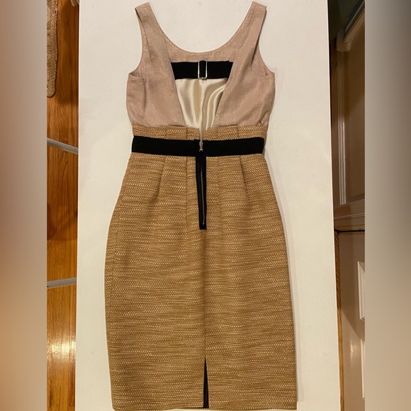 Dolce & Gabbana Gold Tweed Champagne Black Sleeveless Career to Cocktail Dress - Picture 7 of 16